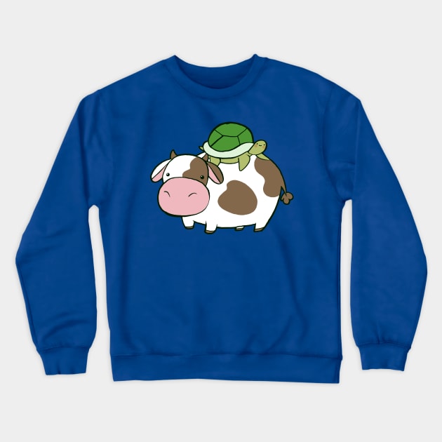 Cow and Turtle Crewneck Sweatshirt by saradaboru